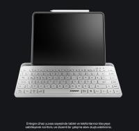 Everest KB-BT66 Beyaz 2.4G+BT1+BT2 üçü bir arada 3 in 1 Q Kablosuz klavye